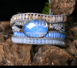 Bracelet pierre de l'opaline long