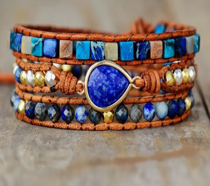 Bracelet lapis lazuli court