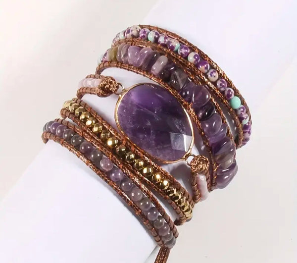 Bracelet améthyste long