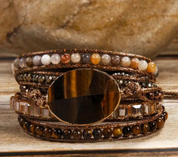Bracelet œil de tigre long