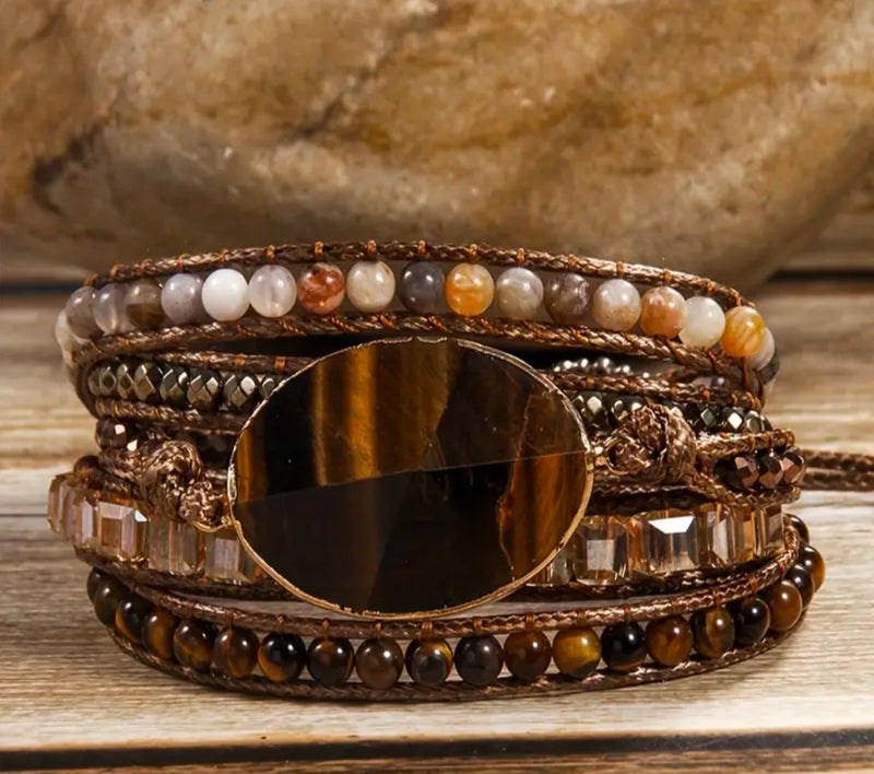 Bracelet œil de tigre long
